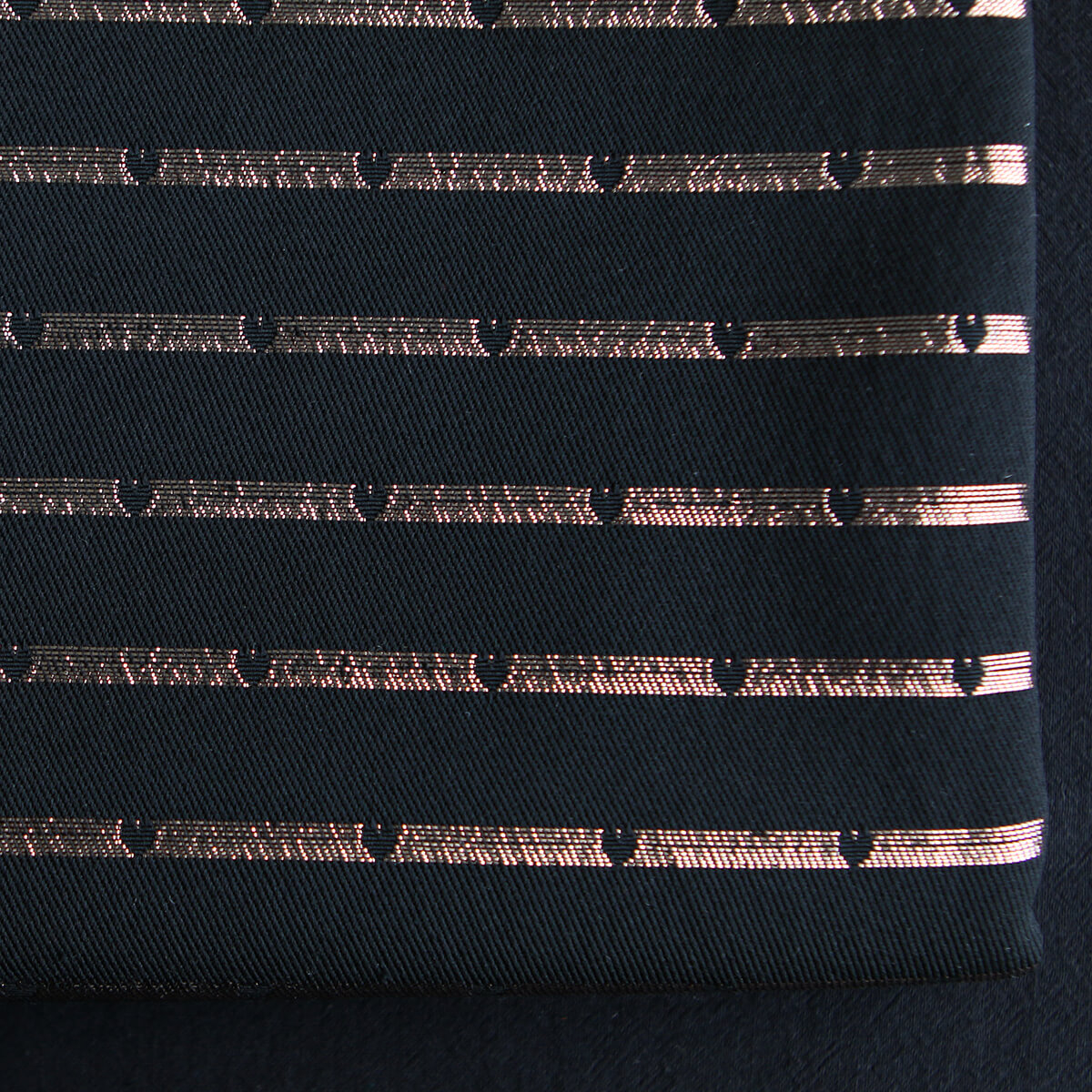 Reddia - Tissu Brocart jacquard bleu marine / doré made in France