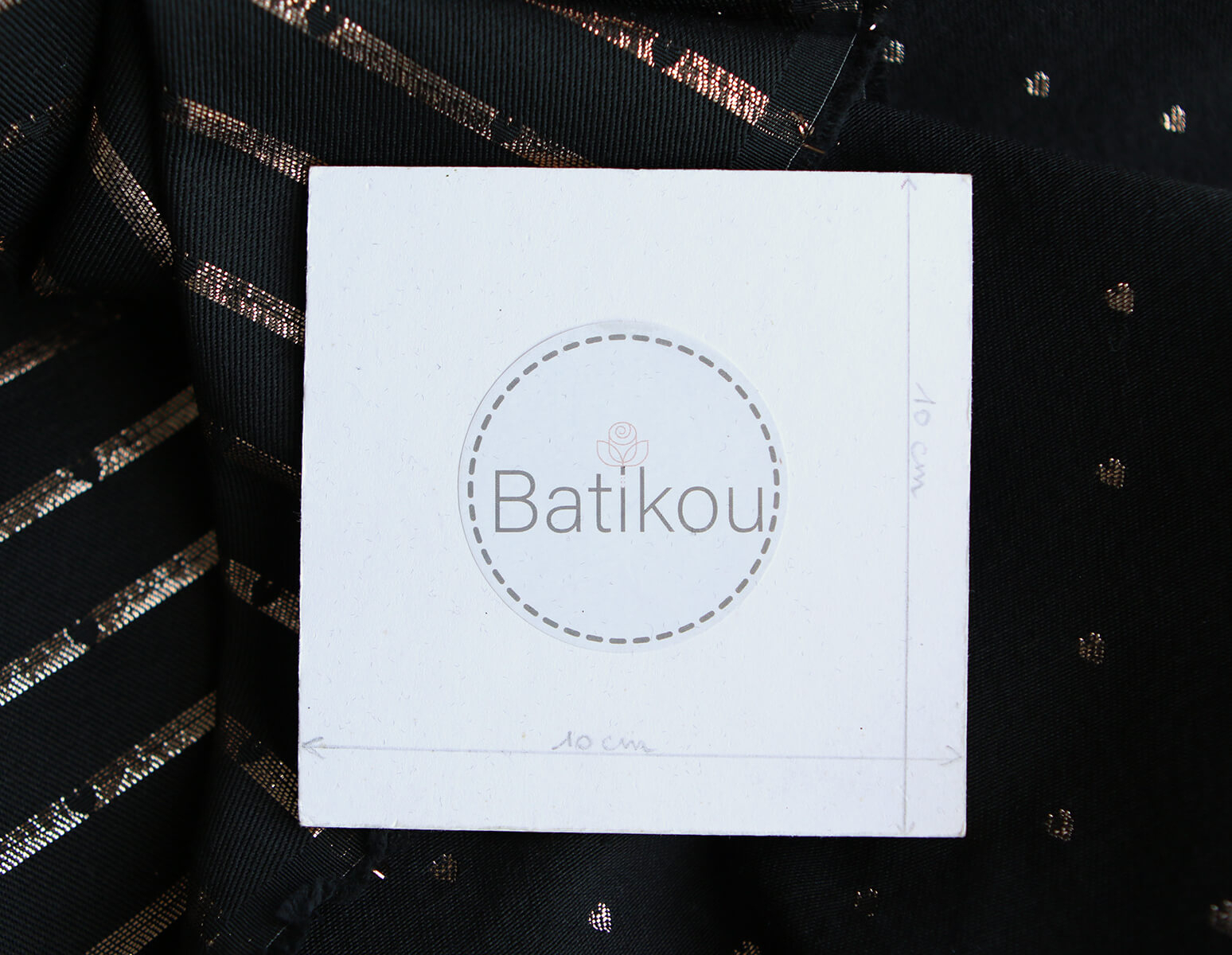 Reddia - Tissu Brocart jacquard bleu marine / doré made in France