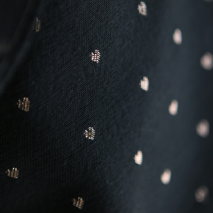 Reddia - Tissu Brocart jacquard bleu marine / doré made in France