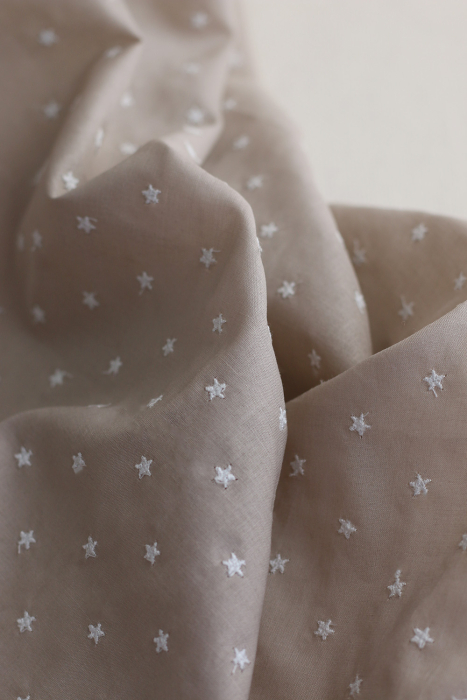 copy of Voile de coton organique broderies bleu