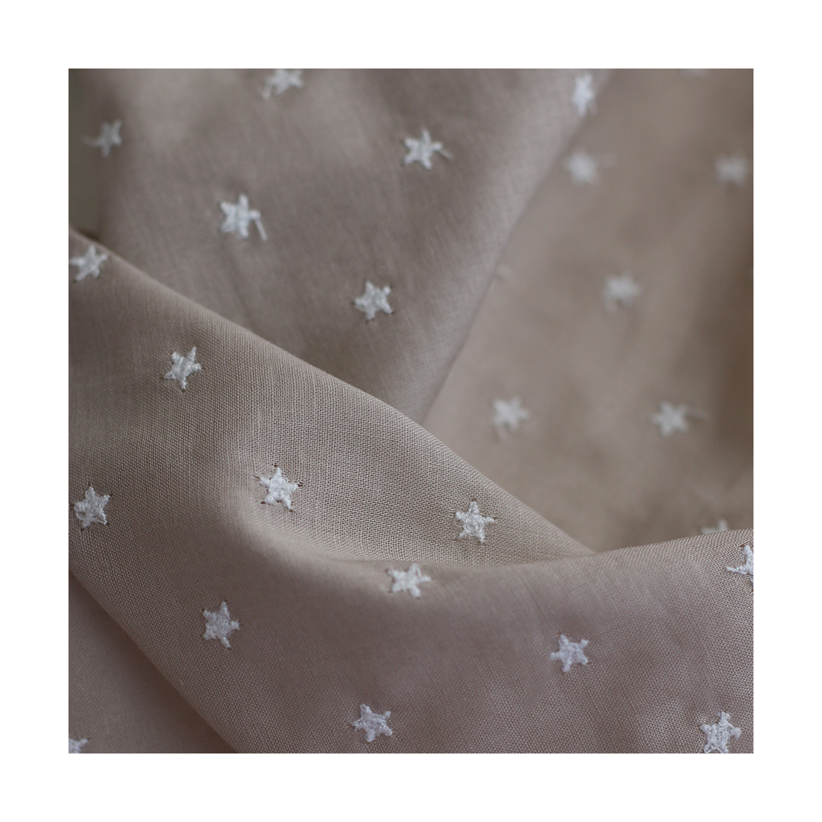 copy of Voile de coton organique broderies bleu