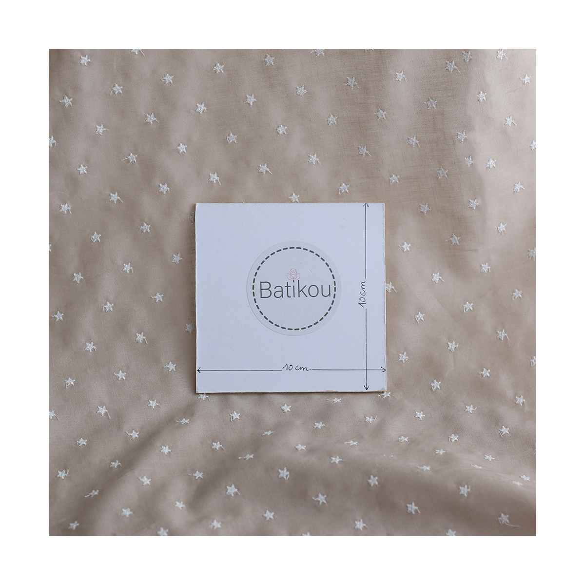 copy of Voile de coton organique broderies bleu