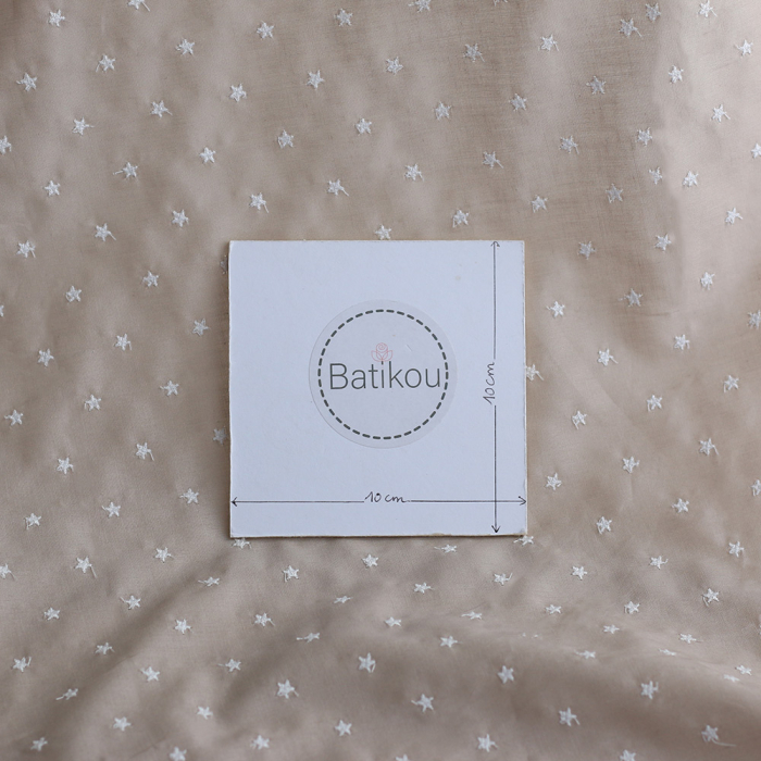 copy of Voile de coton organique broderies bleu