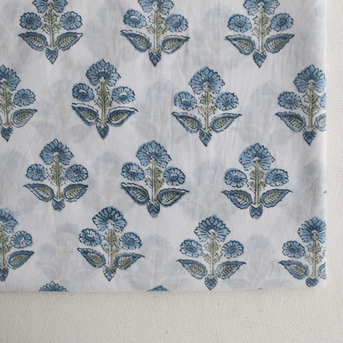 Tara B - Tissu indien en coton imprimé main Hand Block