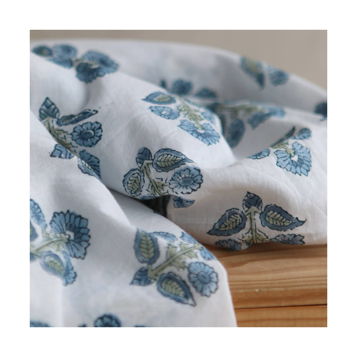 Tara B - Tissu indien en coton imprimé main Hand Block