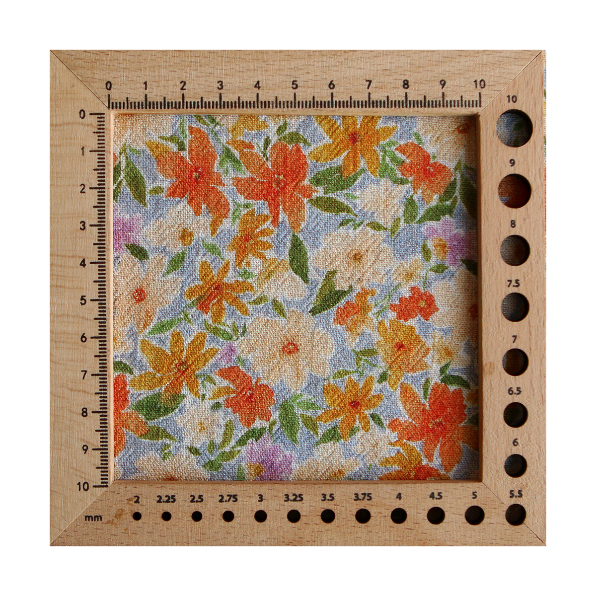 Crêpe lin et viscose imprimé fleuri orangé