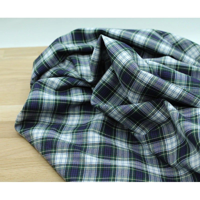 Tissu sergé de coton organique tartan