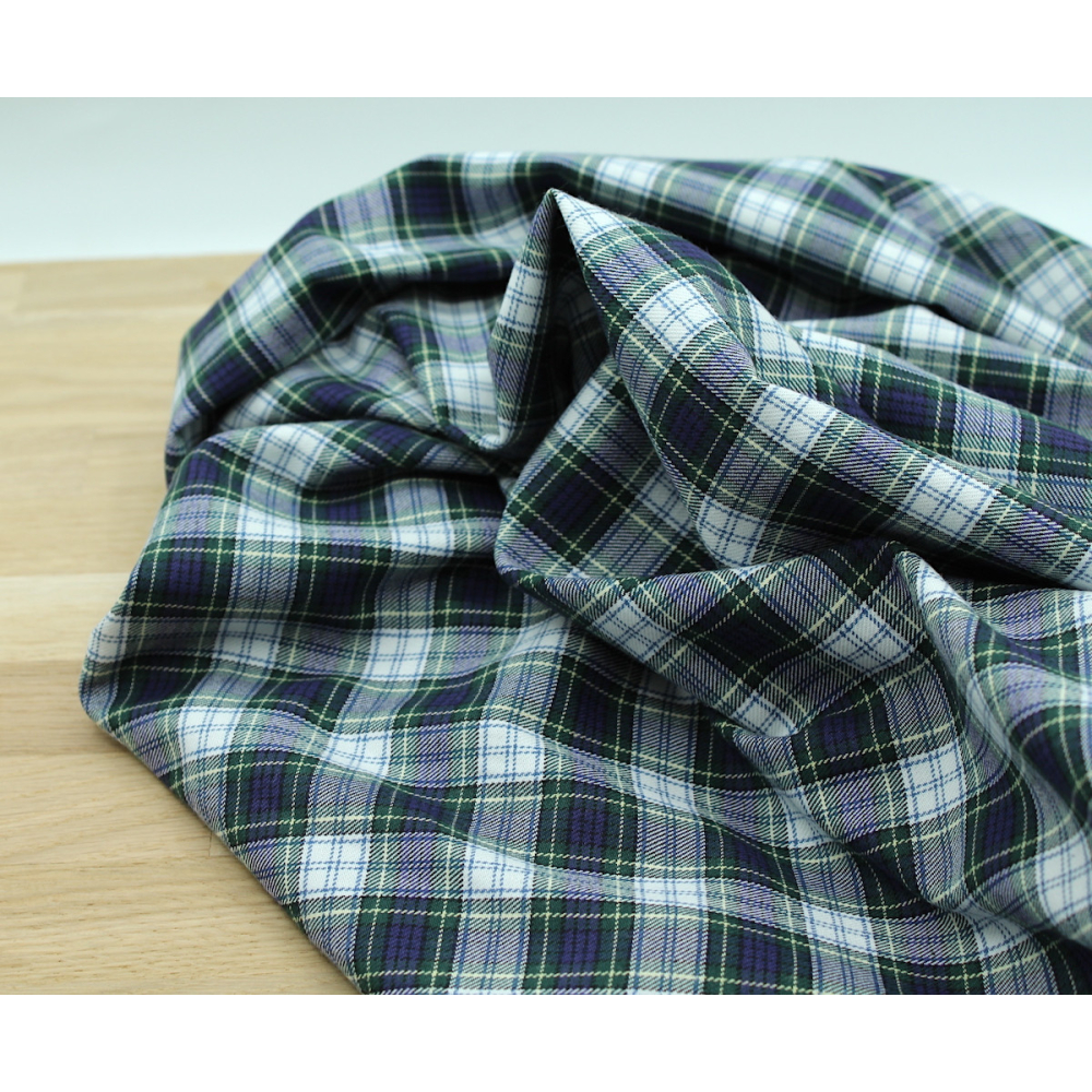 Tissu sergé de coton organique tartan Tissu sergé de coton organique tartan