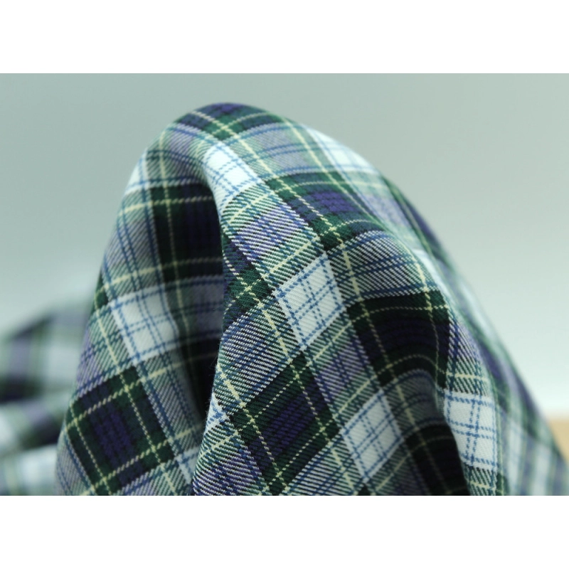 Tissu sergé de coton organique tartan