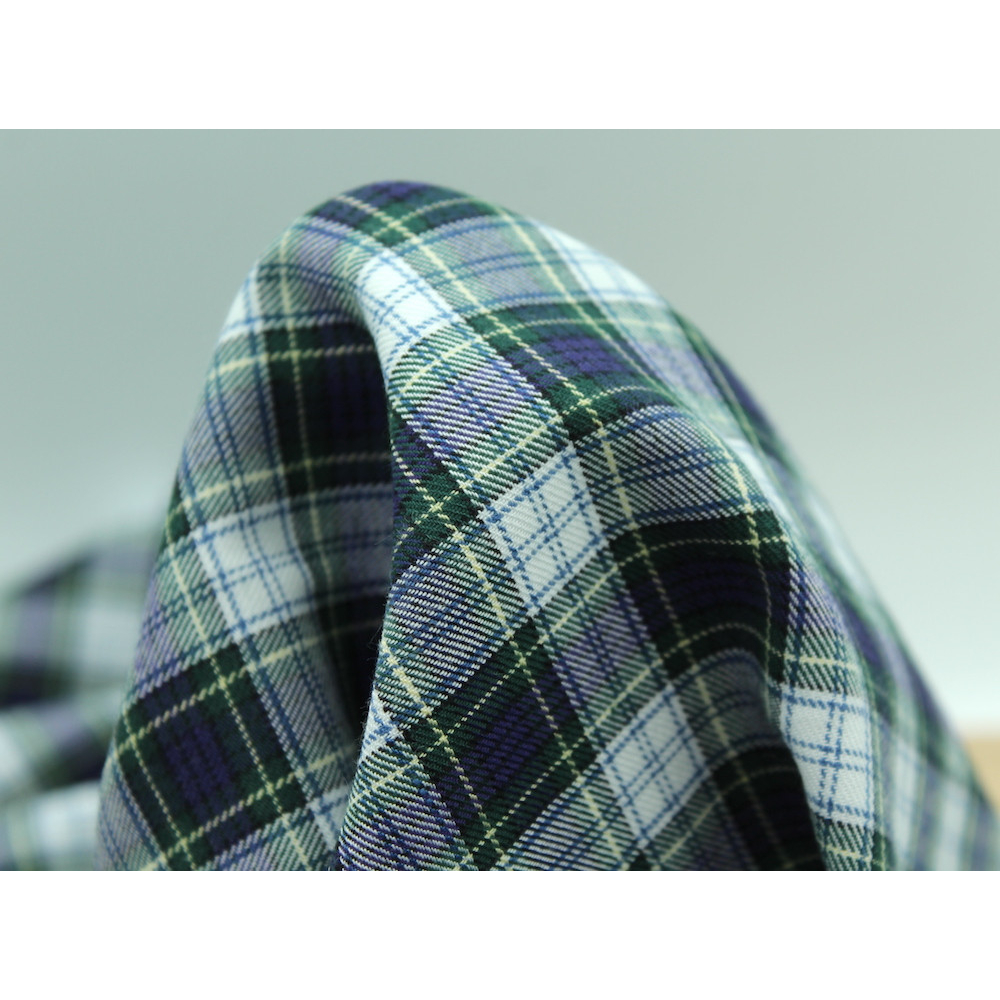 Tissu sergé de coton organique tartan Tissu sergé de coton organique tartan