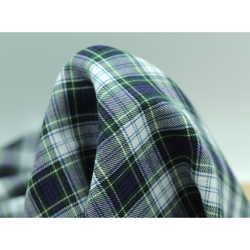 Tissu sergé de coton organique tartan Tissu sergé de coton organique tartan