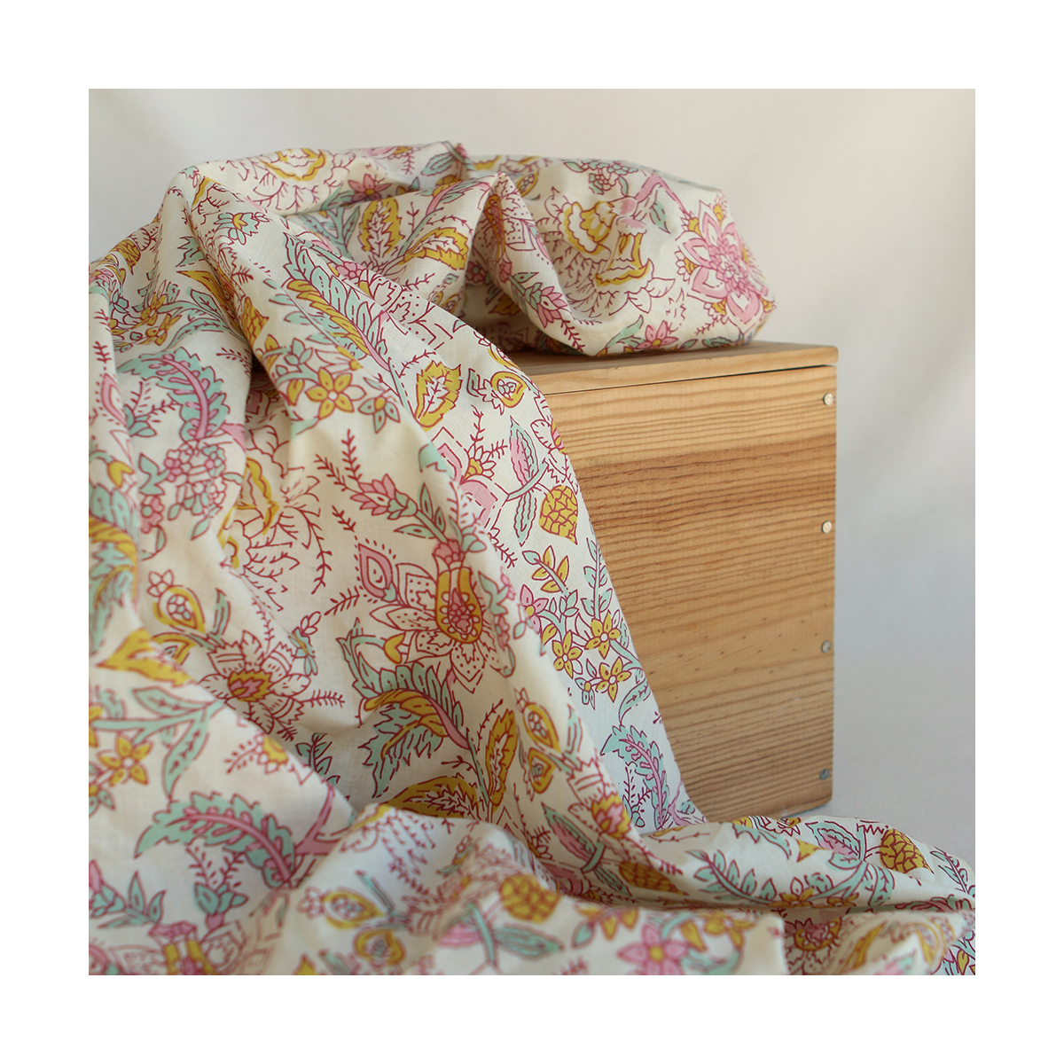 Naveen - Tissu indien coton hand block traditionnel