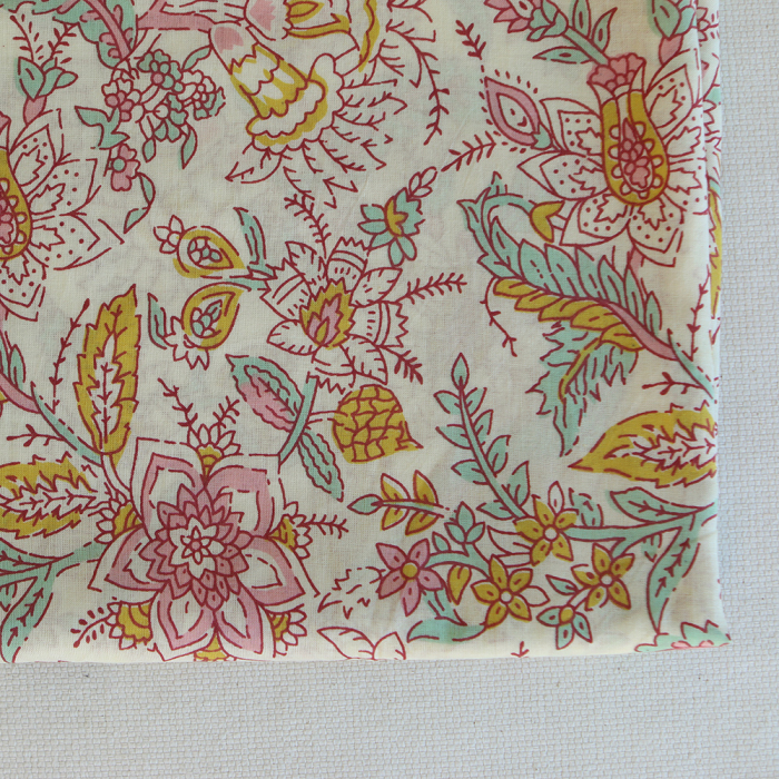 Naveen - Tissu indien coton hand block traditionnel