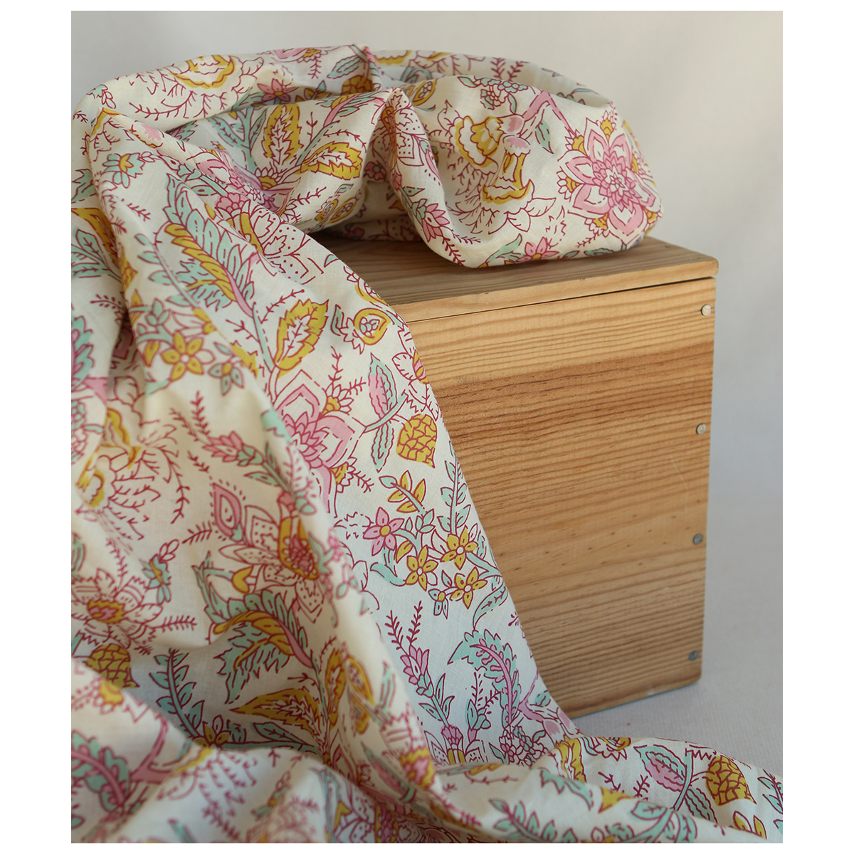 Naveen - Tissu indien coton hand block traditionnel