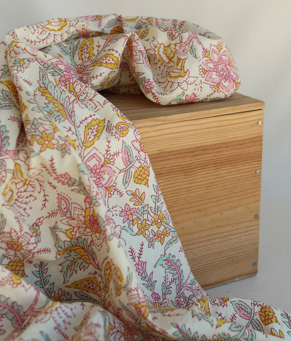 Naveen - Tissu indien coton hand block traditionnel