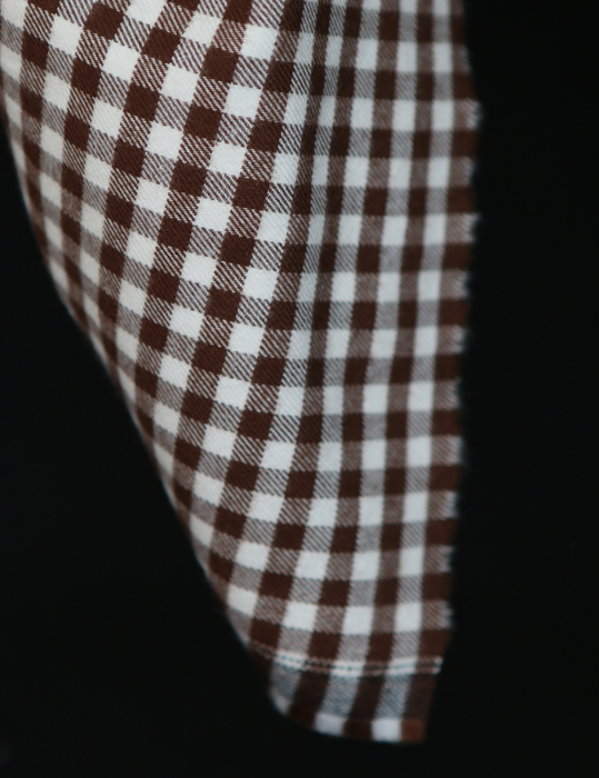 Gary - Coton gratté organique tissage vichy marron