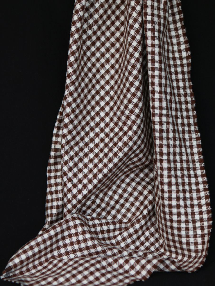 Gary - Coton gratté organique tissage vichy marron