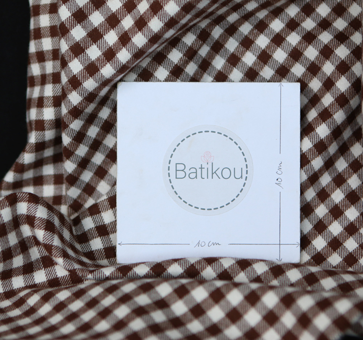 Gary - Coton gratté organique tissage vichy marron