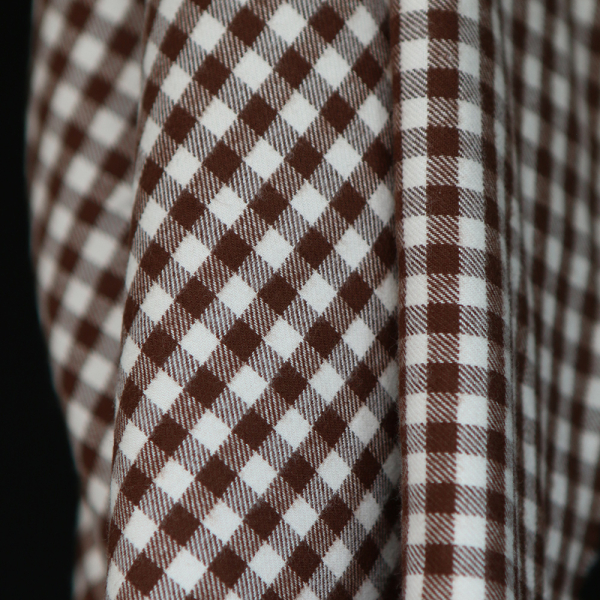 Gary - Coton gratté organique tissage vichy marron