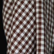 Gary - Coton gratté organique tissage vichy marron