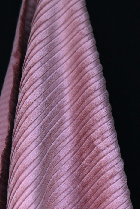 Velours très grosses côtes coton organique coloris vieux rose