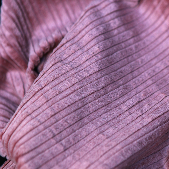 Velours très grosses côtes coton organique coloris vieux rose