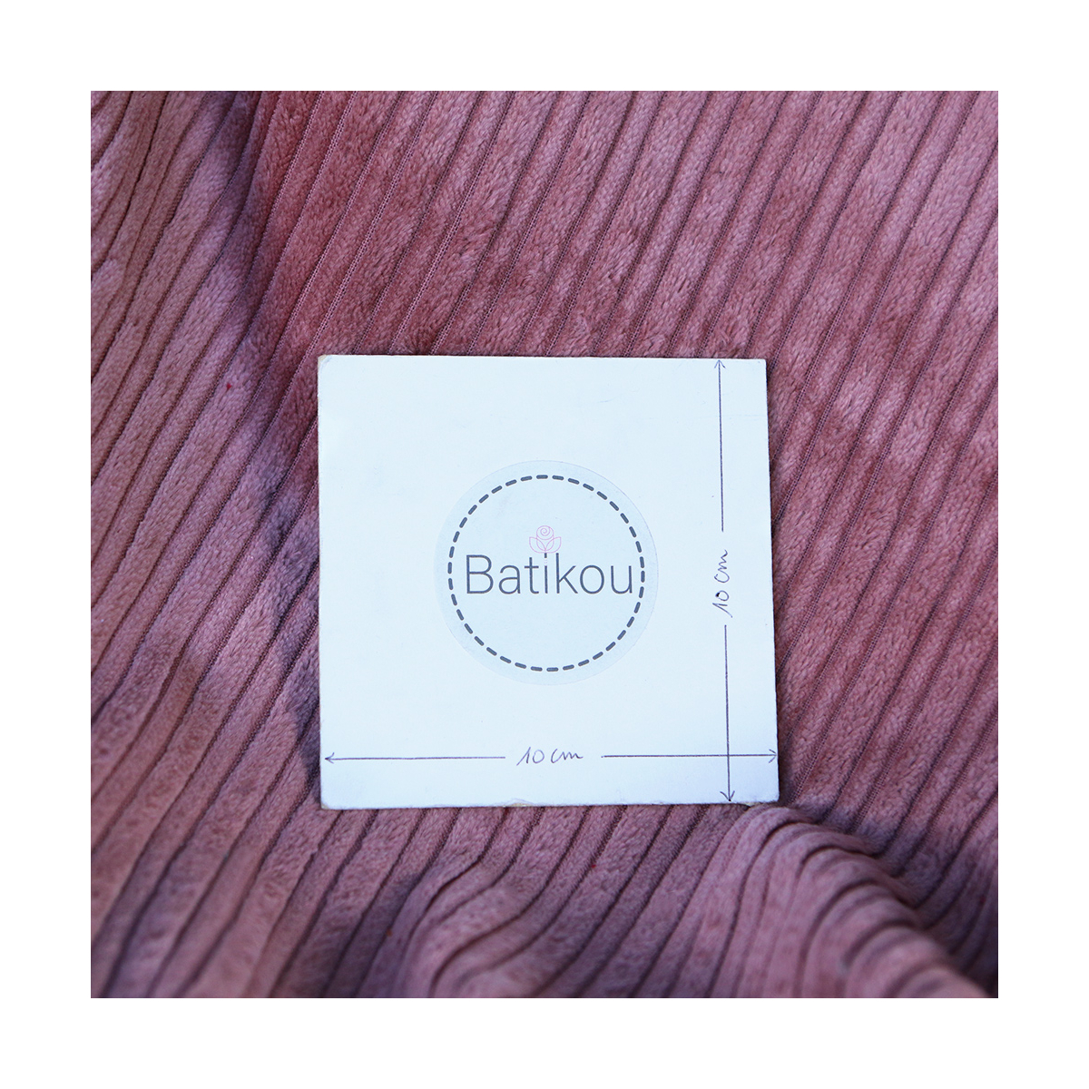 Velours très grosses côtes coton organique coloris vieux rose