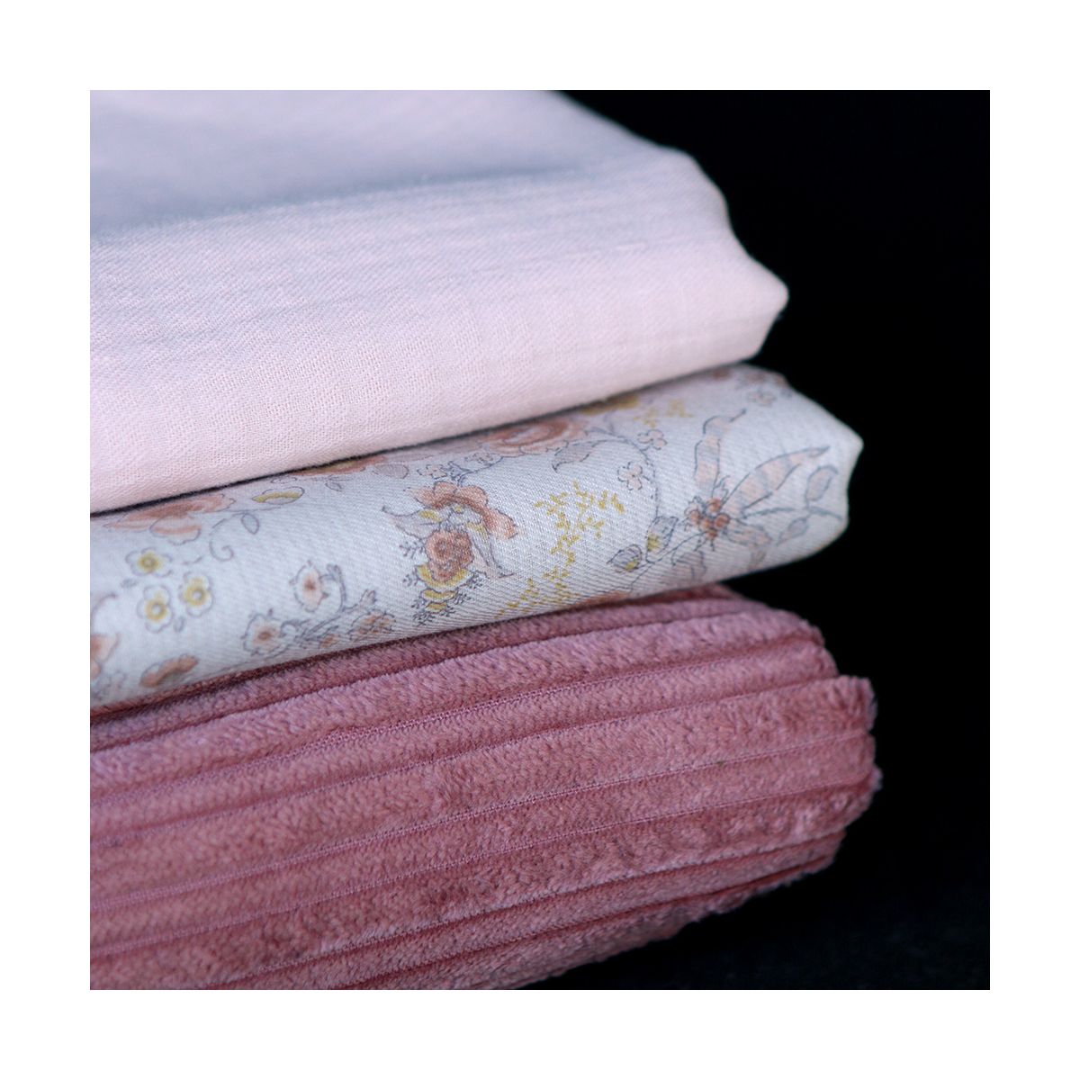 Velours très grosses côtes coton organique coloris vieux rose