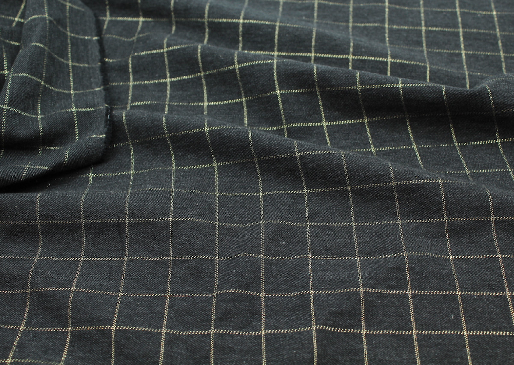 Tissu sergé de coton gratté organique imprimé tartan