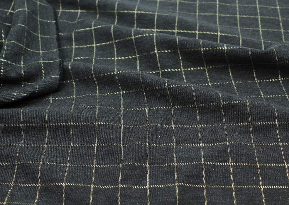 Tissu sergé de coton gratté organique imprimé tartan