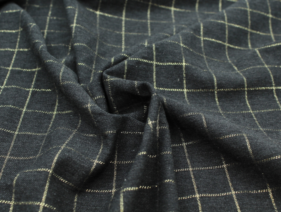 Tissu sergé de coton gratté organique imprimé tartan