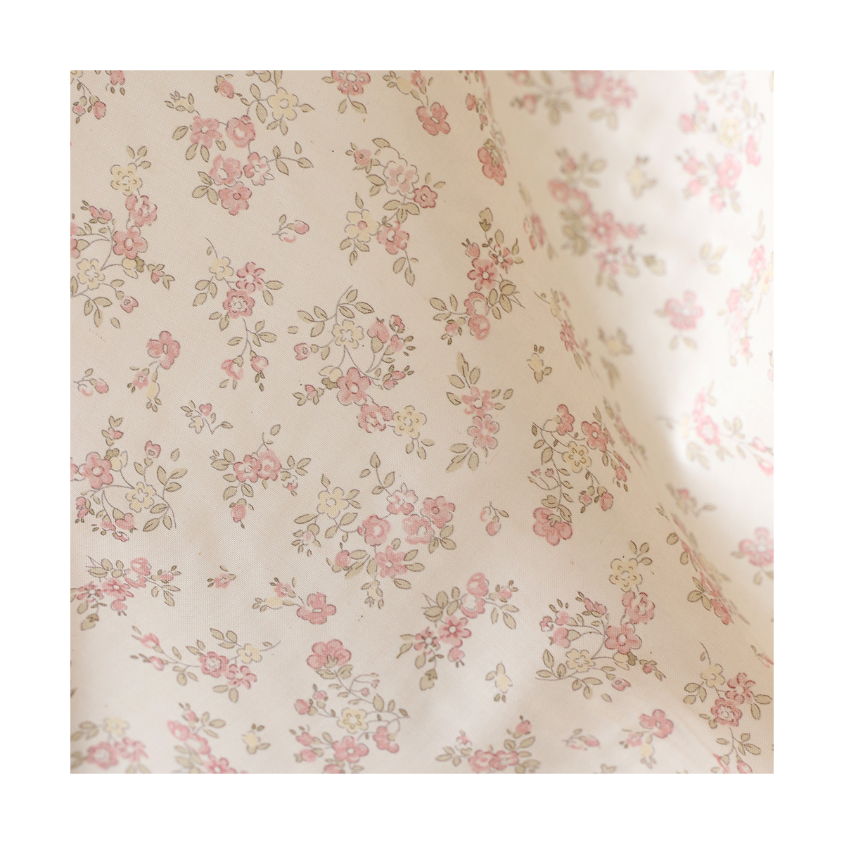 copy of Romy - Popeline douce coton organique fond ivoire imprimé fleuri