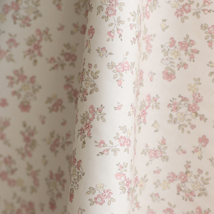 copy of Romy - Popeline douce coton organique fond ivoire imprimé fleuri