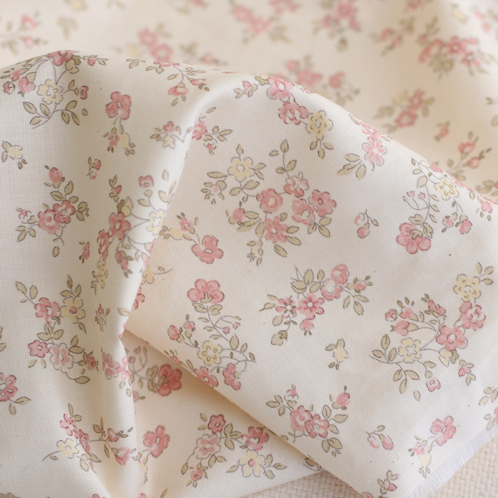 copy of Romy - Popeline douce coton organique fond ivoire imprimé fleuri