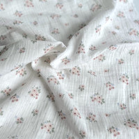 ROZEN - Double gaze de coton BIO blanc motif exclusif