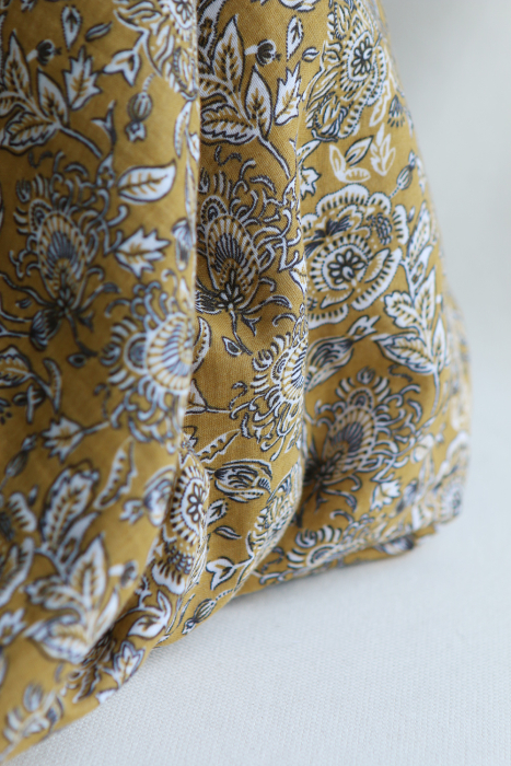 Mehar - Double gaze de coton motif façon indien curry