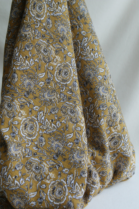 Mehar - Double gaze de coton motif façon indien curry