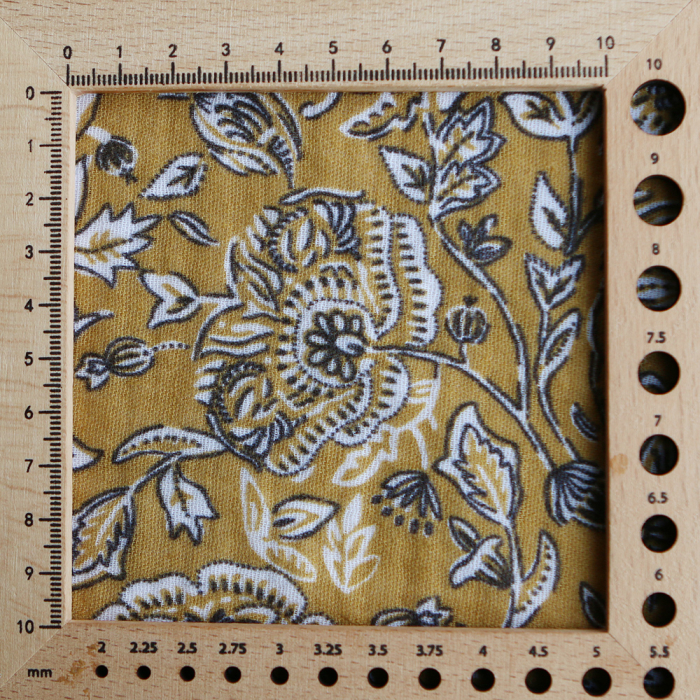 Mehar - Double gaze de coton motif façon indien curry