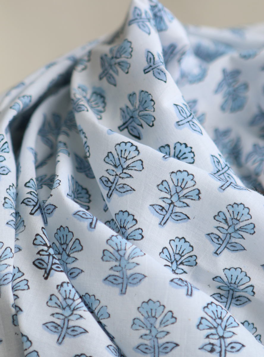 Amayra B - Tissu indien coton hand block traditionnel