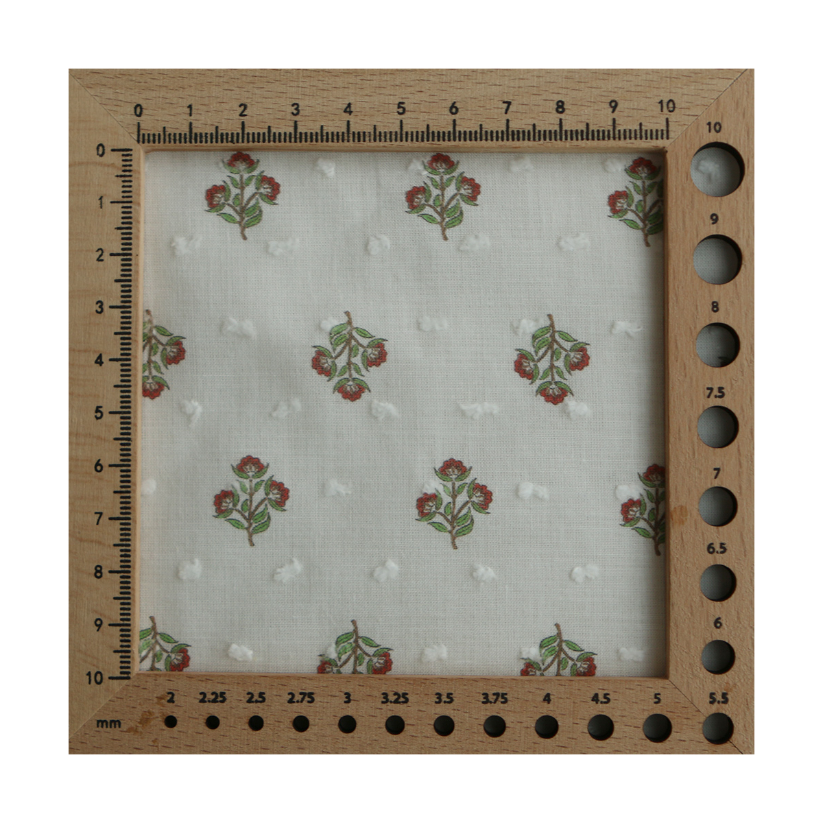 Hazel - Plumetis de coton imprimé fleuri vert et rouge