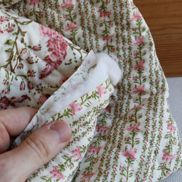 Karishma rose - Tissu indien matelassé double face coton hand block largeur 100cm 2