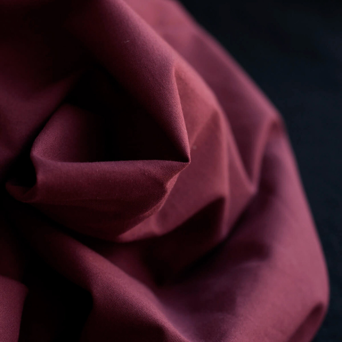 Popeline coton douce qualité SWEET coloris uni bourgogne