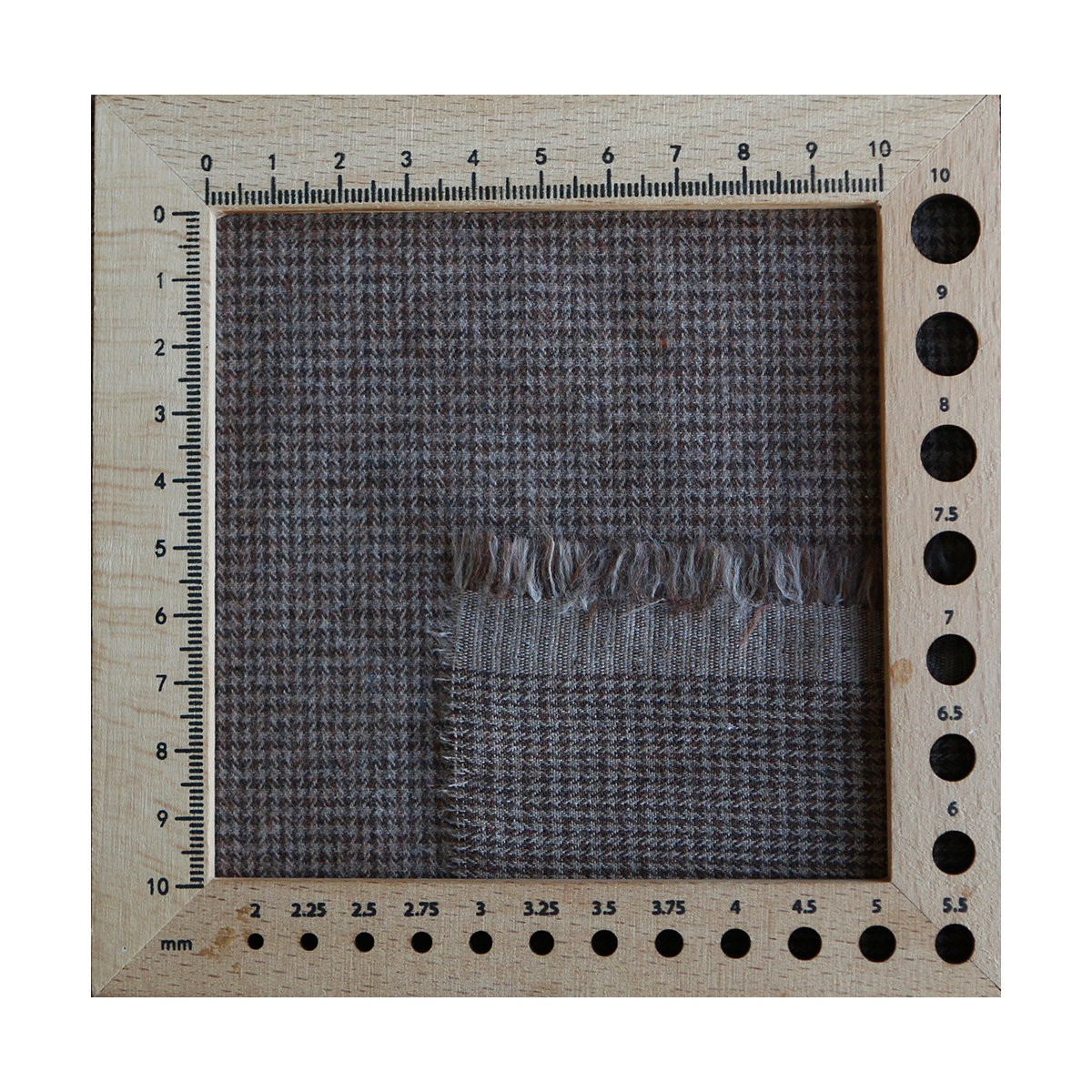 Coco - Coton gratté doux tissage mini pied de poule (pied de puce) Marron