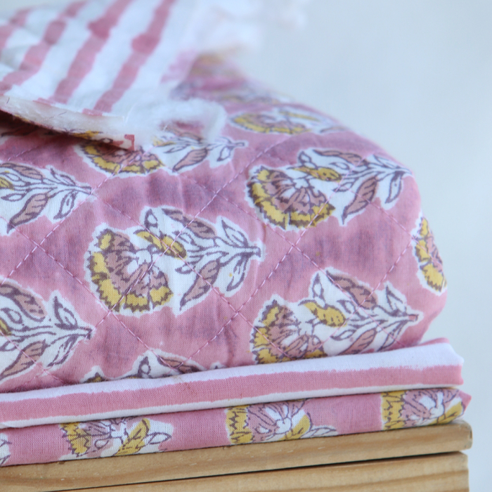 Ishara B - Tissu indien en coton imprimé main Hand Block