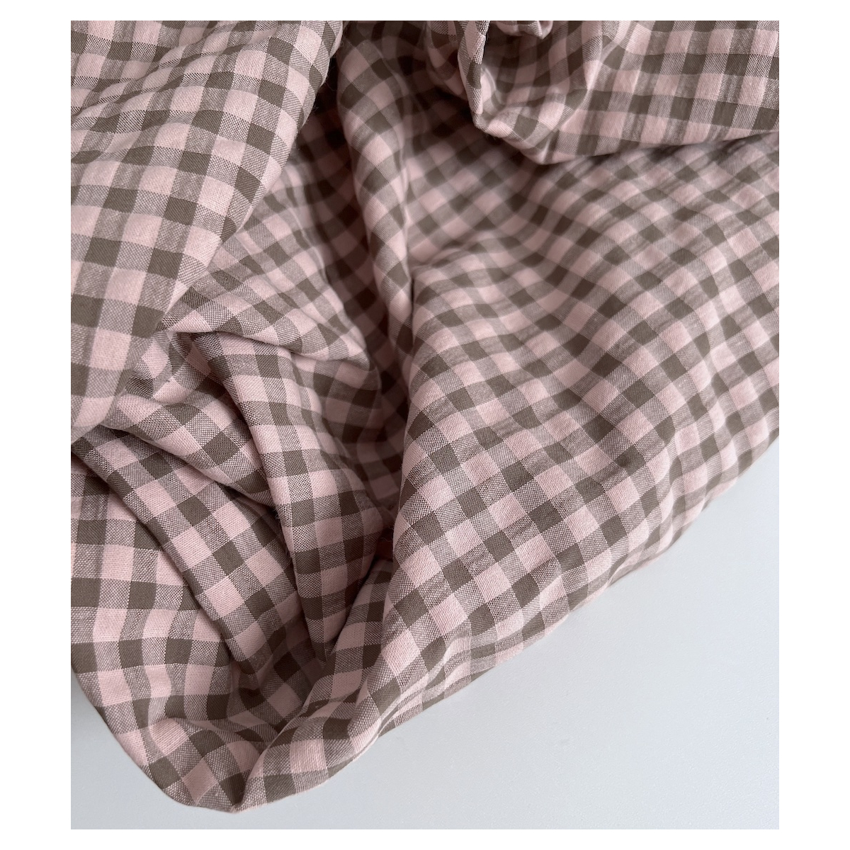 Seersucker / Coton gaufré vichy kaki / nude Batikou - 4