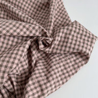 Seersucker / Coton gaufré vichy kaki / nude Batikou - 1