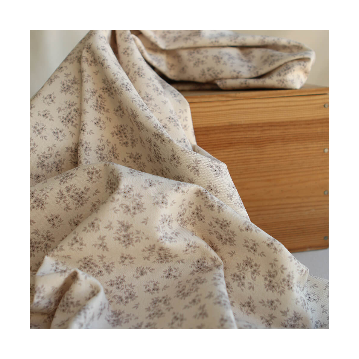 Soumeya - Toile de coton canvas motif exclusif taupe