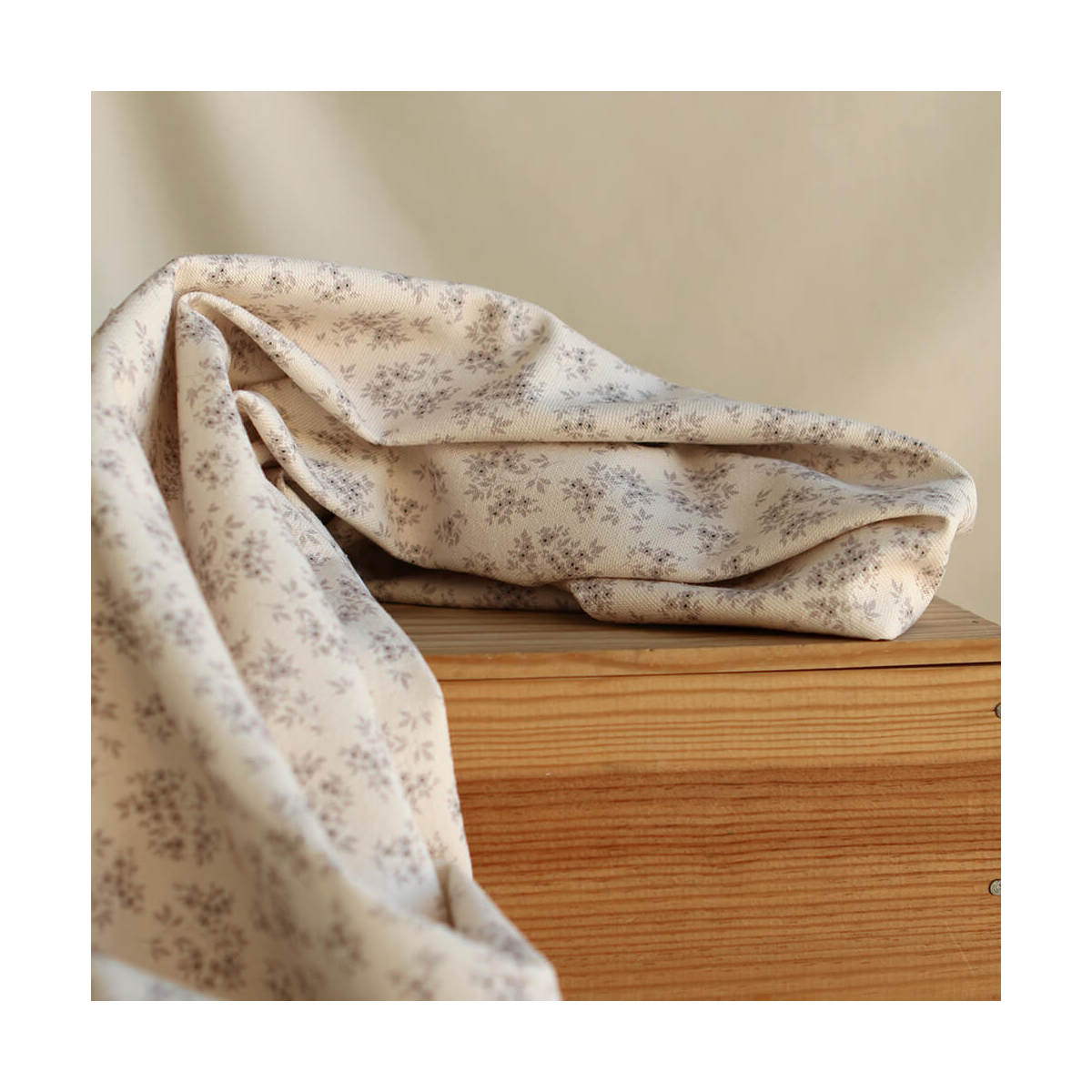 Soumeya - Toile de coton canvas motif exclusif taupe