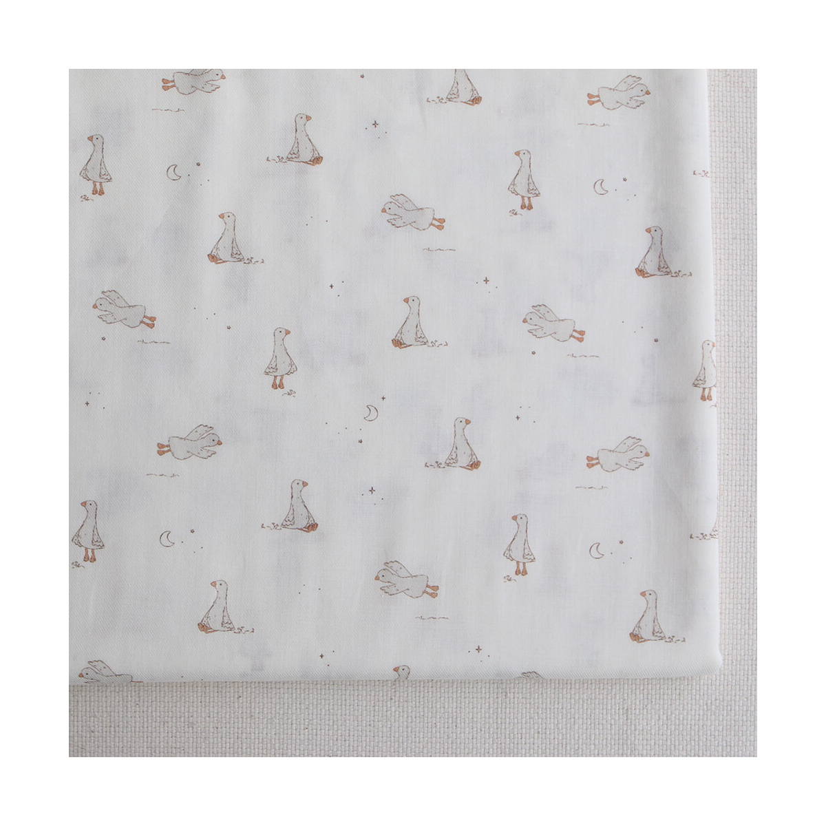 Anatole - Tissu sergé / twill fin coton organique imprimé petites oies