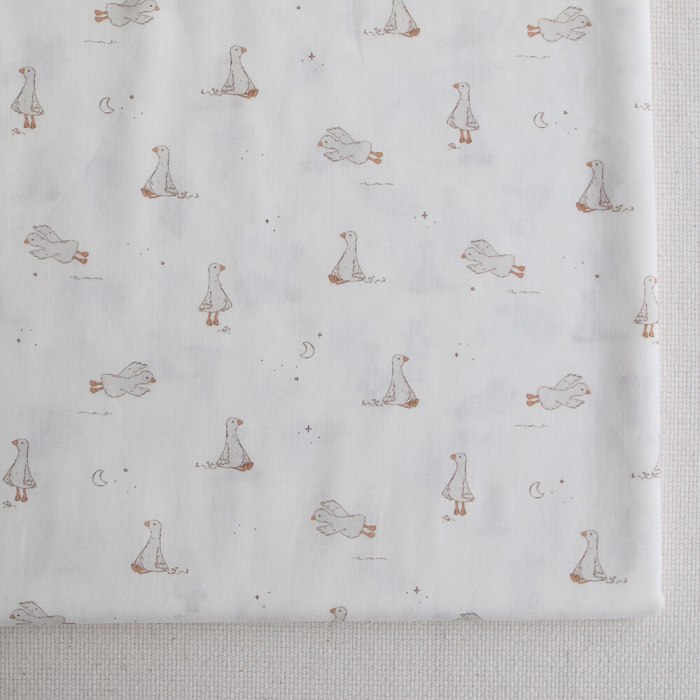 Anatole - Tissu sergé / twill fin coton organique imprimé petites oies